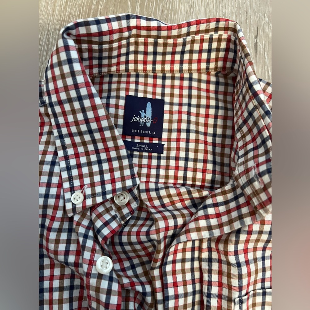 Johnnie-O Size S Polo Plaid